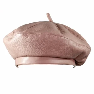 Lady Faux Leather Beanie Beret Cap Retro Military Soldier Army French Hat NEW - Picture 1 of 14