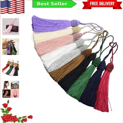 Juego de borlas de terileno colorido - 20 borlas artesanales sedosas de 6 pulgadas para proyectos hágalo usted mismo Foto 1 de 4