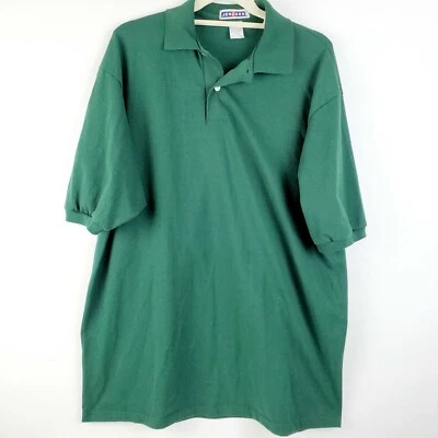 Jerzees Men's Hunter Green Cotton Short Sleeve Polo Shirt Size XL - Image 1 of 3