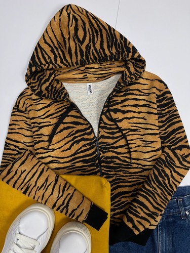 Moschino Swim Felpa con Cappuccio Donna Tigre Zip Logo Grande Taglia S