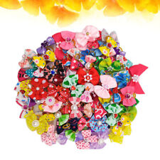 40PCS Small Dog Hair Bows with Rubber Bands - Cute Designs