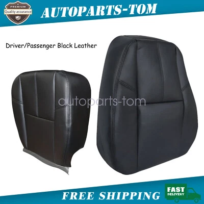 Cubierta de asiento de cuero inferior y trasera inclinada del conductor negra para GMC Yukon XL 1500 2007-2014 Foto 1 de 4