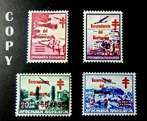 MONTENEGRO 1942 UNDER ITALIAN OCCUPATION OVERPRINTED IN RED  USED REPRODUCTION