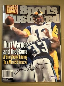 Kurt Warner Signed Sports Illustrated Magazine Rams Super Bowl PSA/DNA - Picture 1 of 5
