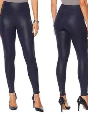 DG2 Diane Gilman Slim Sleek Tummy Control Pull-on Legging Solid Navy Blue PXS - Image 1 of 2