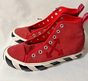 Sneaker Taglia " 42" Off White Vulcanizzata Mid Black Rosso (H124) - Foto 1 di 15