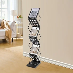 Broschürenständer Zeitschriftenständer,  klappbarer Zeitschriftenständer Schwarz - Bild 1 von 22