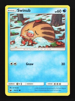 Swinub 19/111 LP Crimson Invasion English Pokemon Card TCG - Image 1 of 4