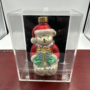 Unique Treasures UT Bär Santa Geschenk Mundgeblasen Glas Ornament Neu Beschädigte Box - Bild 1 von 11