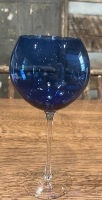 COBALT BLUE BALLOON WINE GOBLET 8.5 INCHES HOLDS 14 OZS — 第 1/4 张图片