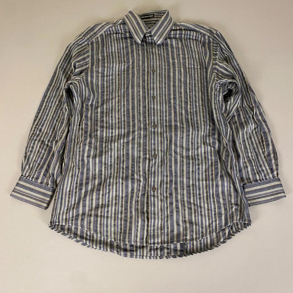 Camisa Jhane Barnes Abotonada Para Hombre Mediana Rayas Manga Larga Tejida en Japón Foto 1 de 4