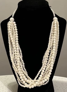 Gems En Vogue Michael Valitutti Multi Strand White Coral Bead Necklace Sterling - Picture 1 of 5
