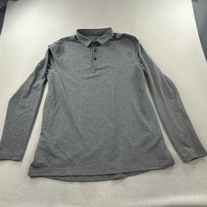 Lululemon Evolution Polo Shirt Mens Large Gray Long Sleeve Performance Golf - Picture 1 of 11