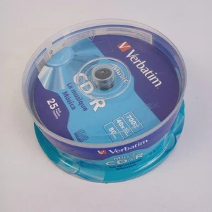 VERBATIM Music CD-R 40X Branded Logo 700MB Audio Disc 25pk - Picture 1 of 6