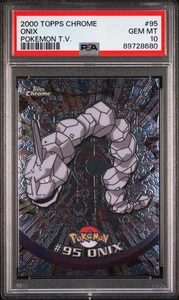 2000 Topps Chrome Pokemon ONIX #95 - PSA 10 GEM MT - Picture 1 of 2