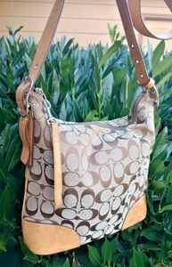 COACH Y2K Signature Canvas /Leather Trim Crossbody Bag F3K-6347 Vintage Auth - Picture 1 of 12