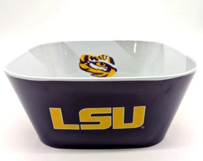 * 新 * NCAA LSU 老虎碗:三聚氰胺圆形方形,15 卷容量 — 第 1/4 张图片