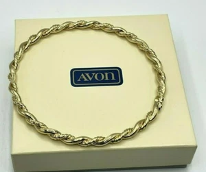 Vintage Avon Gold Tone Rope Twist Bangle Bracelet in Box!! - Picture 1 of 8