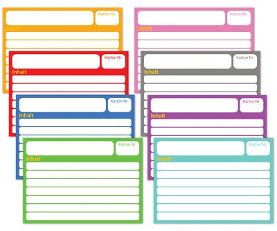Universal Klebeetiketten XL-Format - farbige Umzugsaufkleber Umzugsetiketten 80x - Bild 1 von 4