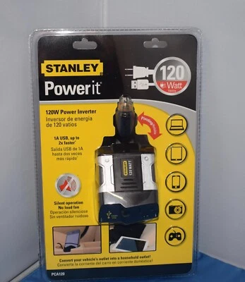 Inversor de corriente Stanley Power It 120W con puertos USB PCA120 nuevo y sellado ~ R2 Foto 1 de 4