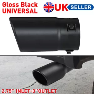 Universal Stainless Steel Car Rear Round Exhaust Muffler Tail Pipe Trim Tip End - Picture 1 of 9