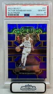 VICTOR WEMBANYAMA RC 2023-24 SELECT CONCOURSE BLUE SILVER PRIZM GEM MINT PSA 10 - Picture 1 of 4