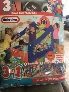 Little Tikes 3 In One Ball Pit Fun Basketball Football Soccer - Picture 1 of 2