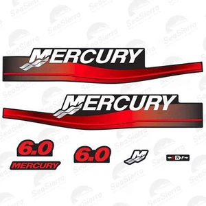 Mercury 6hp 2/4 stroke outboard decals sticker kit Red OR Blue - Picture 1 of 4