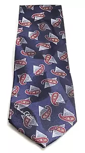 Oscar De La Renta Blue Business and Casual Necktie Blue with Paisley on Diamonds - Bild 1 von 14