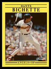1991 Fleer Dante Bichette California Angels #307a Centered Mint
