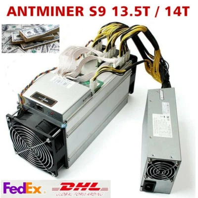 BTC BCH Bitcoin AntMiner S9 13.5T / S9 14T With 1800W PSU Miner Power Supply US - Image 1 of 4