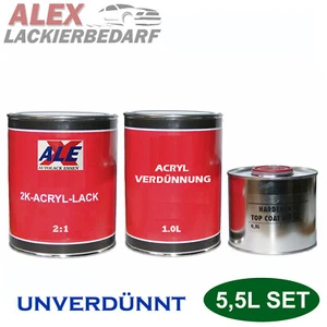 5,5 L SET Autolack für VW R902 GRAUWEISS UNVERDÜNNT + Verdünnung + Härter T4 Bus - Bild 1 von 1