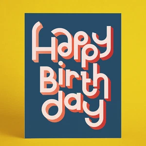 Happy Birthday Vordruckkarte - Kunstdruck - Bild 1 von 2