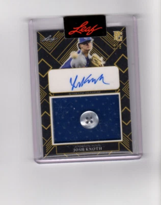 2022 Leaf Perfect Game All American Autographs Gold Josh Knoth Auto Button 1/5 - Image 1 of 2