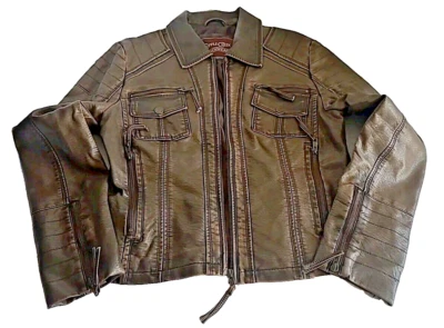 Cripple Creek Leather Jacket Womens Size M Brown Western Embroidered Rodeo Zip - Image 1 of 4