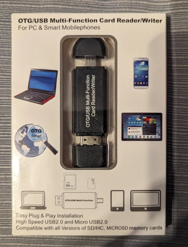 Lector/escritor de tarjetas de memoria multifunción Micro USB OTG/USB Foto 1 de 2