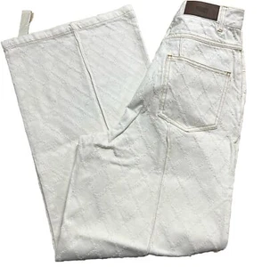 Seooocookie White Checked Jeans• Size Medium• NWT - Picture 1 of 12