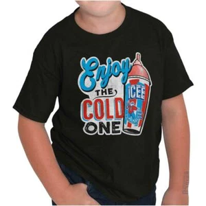 Licensed Enjoy The Cold One Icee Slushie Unisex Kids Youth Crew T Shirts - Picture 1 of 7