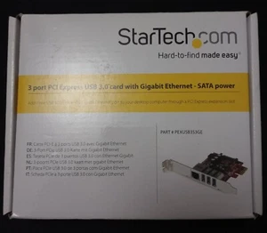 StarTech 3 Port PCIe USB 3.0 Card w/ Gigabit Ethernet - optional SATA power - Picture 1 of 7