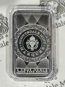 Barra de plata de 1 oz .9999 CARPA PAVO REAL BU Scottsdale Mint en CÁPSULA - Imagen 1 de 12
