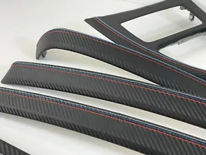 LHD BMW E90 E91 NO NAVI Carbon Leather M Stitching Leder interior trim set Kit - Bild 1 von 14