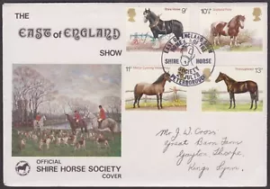 GB QEII 1978 HORSES: EAST OF ENGLAND SHOW 9p-13p Universal Cover Peterborough HS - Picture 1 of 4