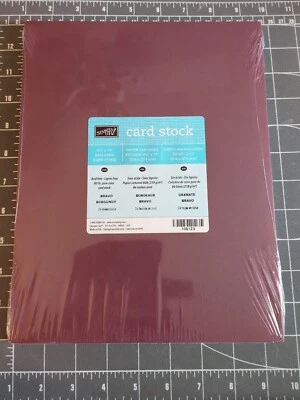 Stampin' Up Card Stock 24 Sheet 8.5"X 11" Lot Scrapbook Bravo Burgundy Deep Red - Image 1 of 4