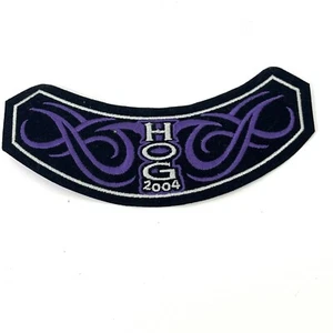 2004 Harley Owner's Group HOG / H.O.G. Rocker Patch, Purple Black 6" x 2" - Picture 1 of 5
