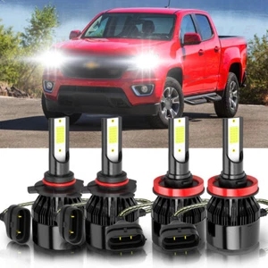 For Chevy Colorado 2015-2019 4X LED Headlight Bulbs Kit 6000K Hi/Lo Beam White - Picture 1 of 13