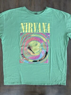 ASOS Design Nirvana T-Shirt Womens Size 16 Curve Short Sleeve Green - Image 1 of 4