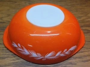 Pyrex Urlaub Mischschüssel 204 Urlaub Kiefer Nadeln 2 Quart rot/orange HTF Vintage - Bild 1 von 24