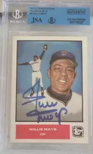 WILLIE MAYS VINTAGE SIGNIERT 1984 SPORT DESIGN KARTE RIESEN HOF JSA BAS - Bild 1 von 2