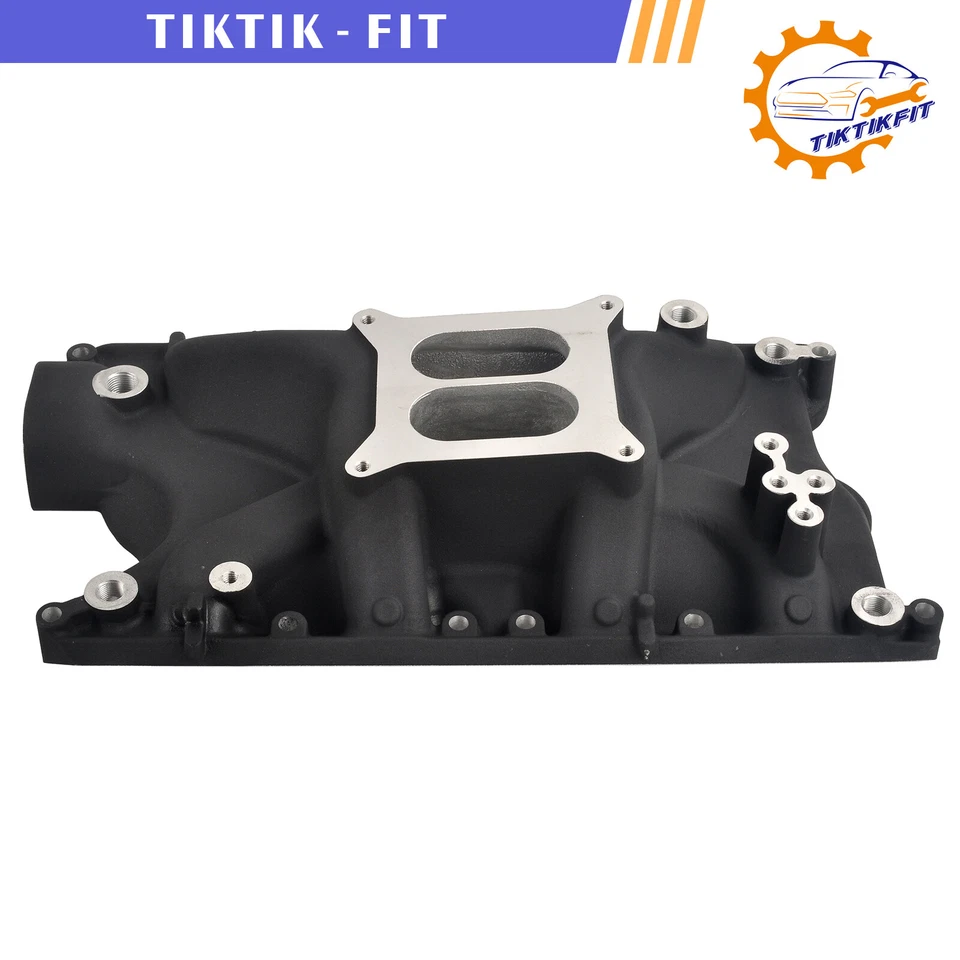 Colector de admisión de carburador de aluminio 1500-6500 para bloque pequeño Ford 351W negro Foto 1 de 4