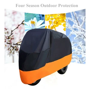 4XL Cubierta de Motocicleta Impermeable Resistente Para Invierno Almacenamiento Exterior Nieve Lluvia - Imagen 1 de 10